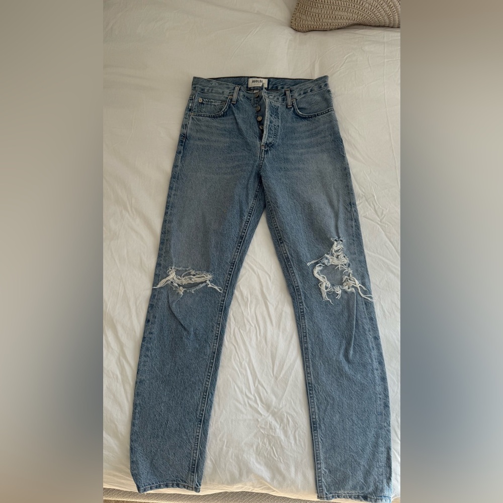Agolde Blue Distressed Women Jeans